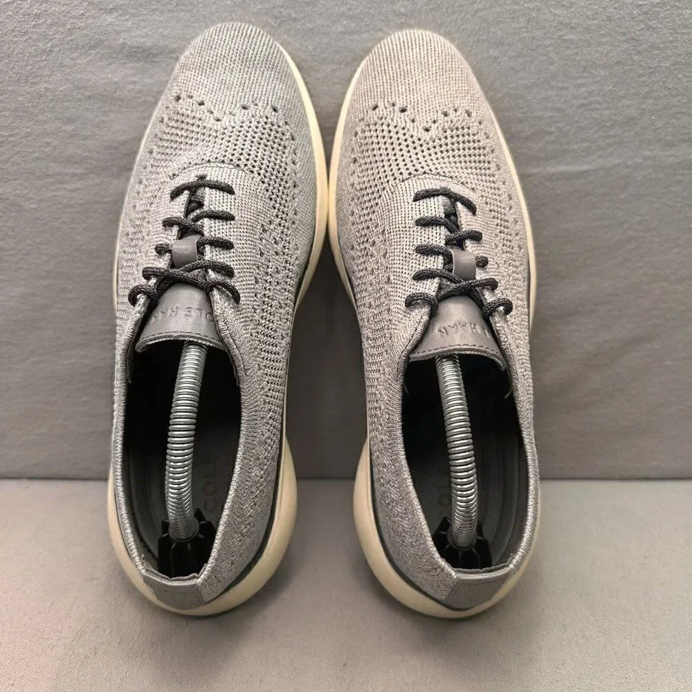 Cole Haan Grand Troy Mens Size 9‎ (M) Wingtip Oxford Cool Gray Knit Casual Dress